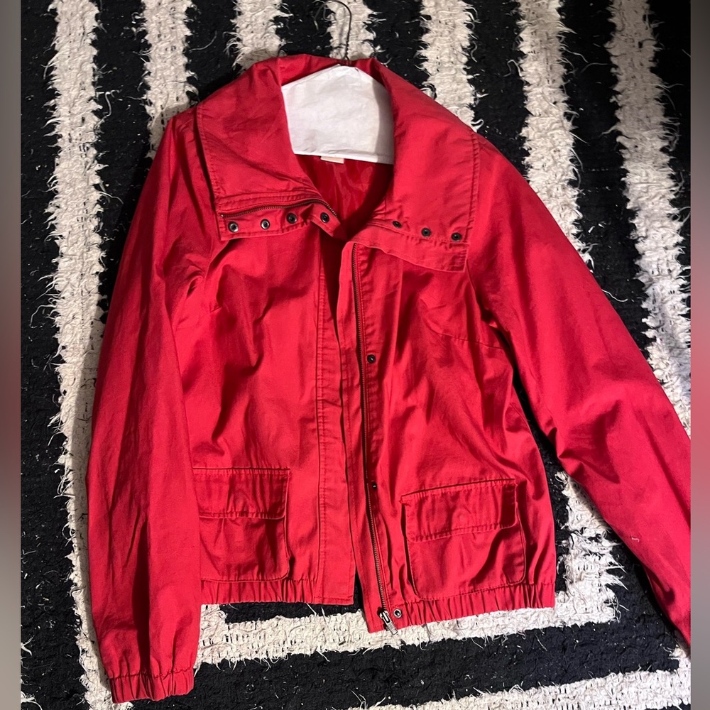 Red vintage bomber jacket